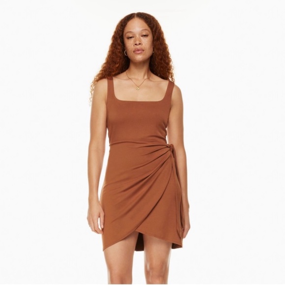 Aritzia Dresses & Skirts - Aritzia Wilfred Saturn Mini Dress XS Anise Brown